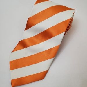 Kai Long Orange and White Striped Tie